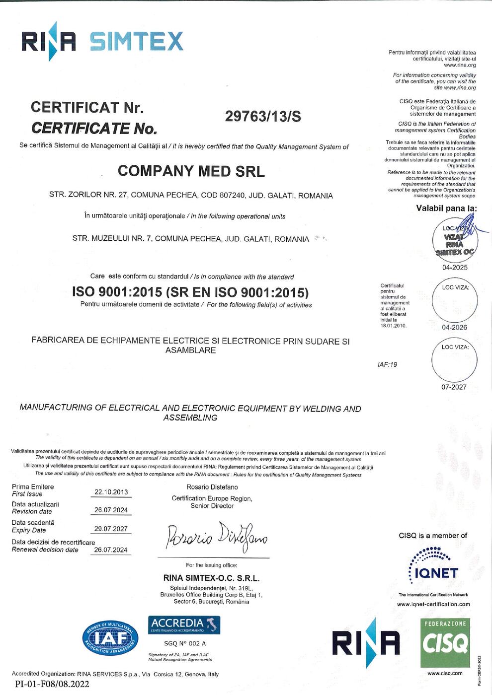 ISO 9001:2015 Certificate